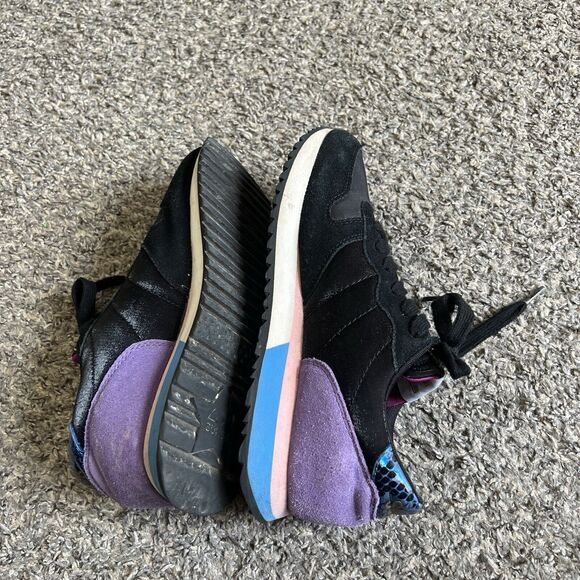 SUN68 Women’s Fashion Sneakers Shoe Sneakers SUN 68 Suede US 9 Black Purple Blue - Picture 5 of 7